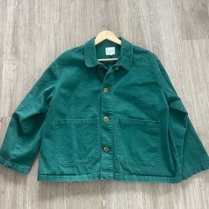 Anthropologie Unpublished Evergreen Utility Jacket | Cotton Chore Coat Size L